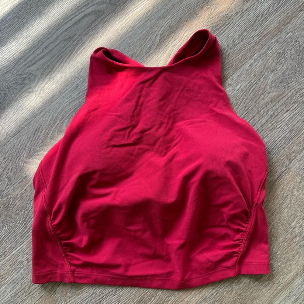 Athleta Red Conscious Twist Back Crop Tank